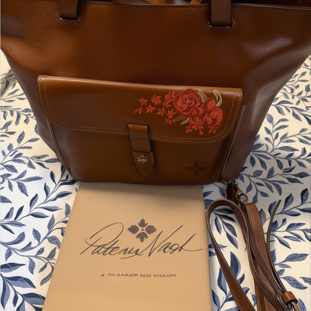 Patricia Nash Cognac Leather Tote and wallet